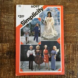 Simplicity Sewing Pattern 6097 11.5" Doll Mini-Mod Clothes Dress VTG UNCUT